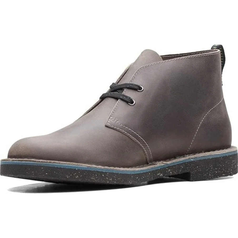 Clarks® (Men's 8 WIDE) Bushacre™ 3 Desert‎ Boots in Dark Grey Leather - $120